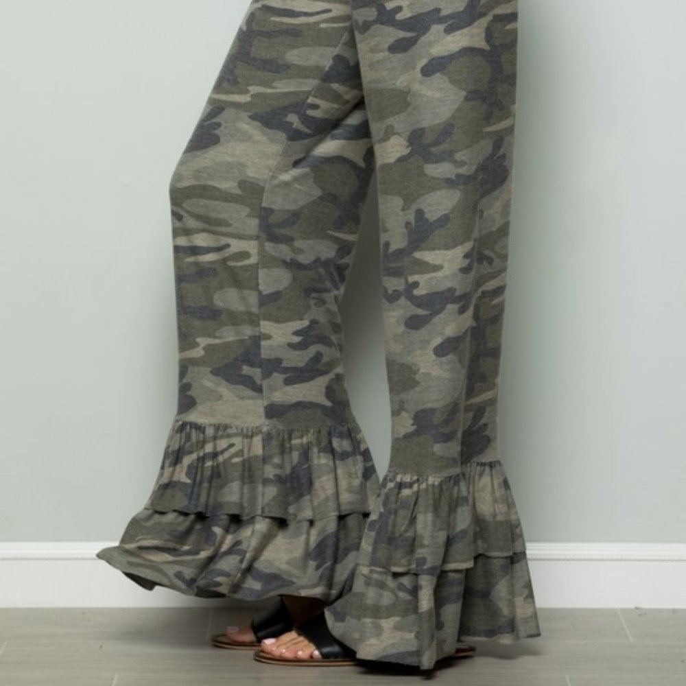 Camo Ruffle Bottoms